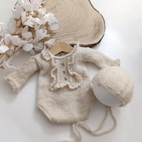 Image 1 of Newborn girls knitted set - Mandy  | beige