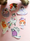 Winterkatzen Sticker Set – Vinyl Sticker mit holographischer Glitzerfolie