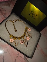 Image 5 of LOVE Charm Bracelet & Anklet (Pink)