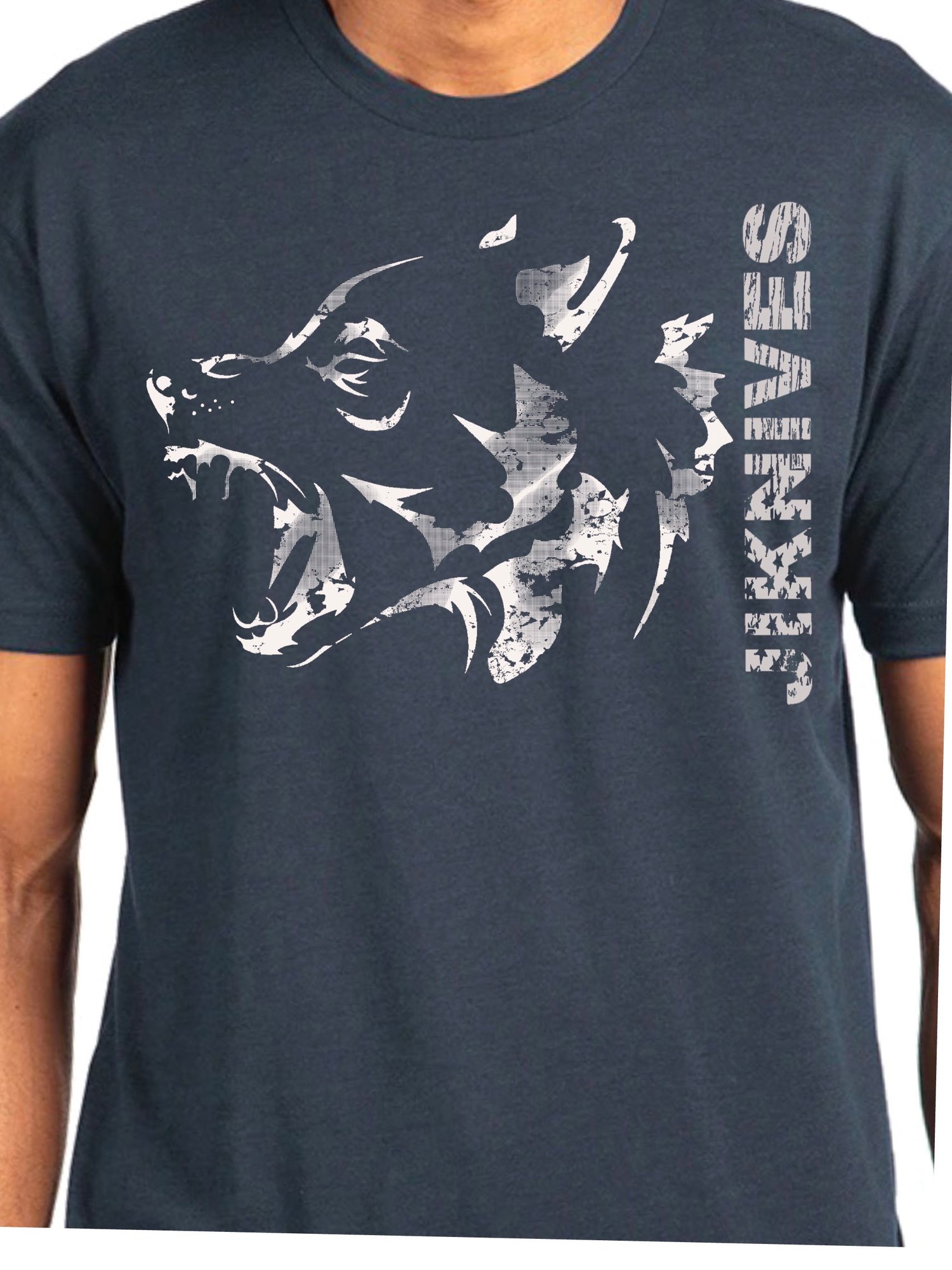 Image of Jonas Iglesias Wolf tee- LEGION BLUE Tri blend 