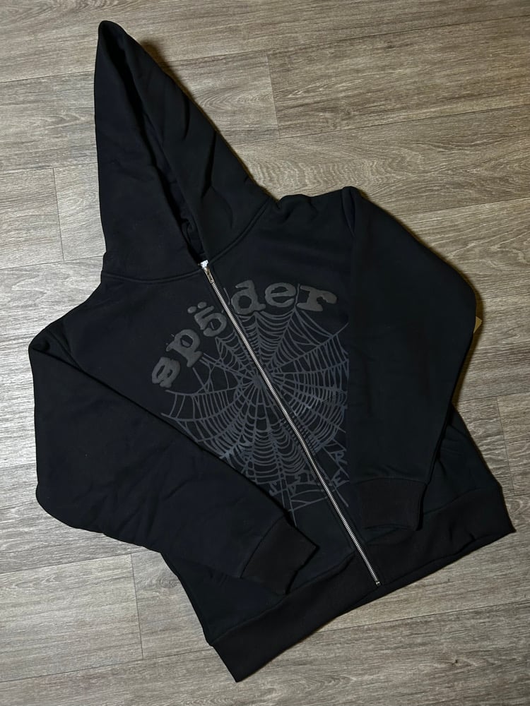 Image of Spider Web Zip Up Jackett