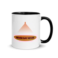 Image 2 of Never Say Never Logo Mug (White with Orange Accents)