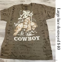 Large tan top cowboy lace destroyed 