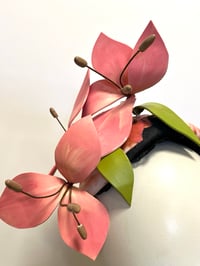 Image 2 of Floral fabric covered bandeau w flowers 