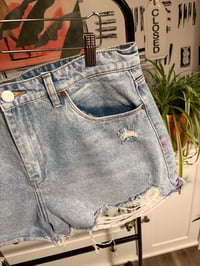 Image 2 of Distressed denim shorts 