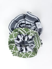 Image 3 of Large Keffiyeh Scrunchies Blue/Green