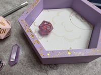 Image 4 of Purple and Gold Glitter Celestial Hexagon Dice Tray