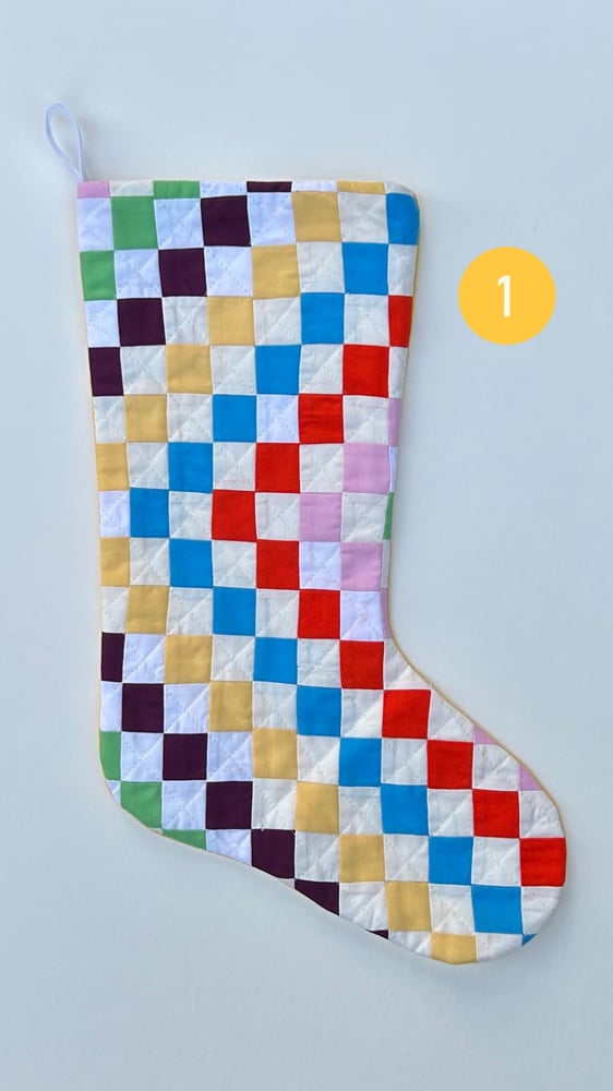 Image of Around the World quilted stocking 