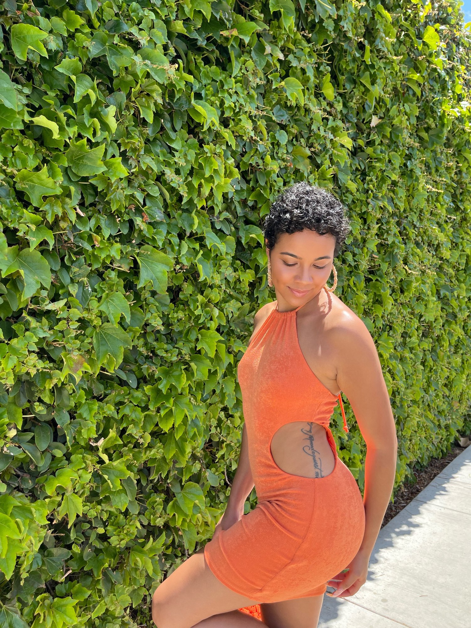 Image of Tangerine Cut Out Dress