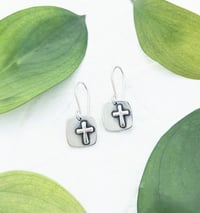 Image 2 of Square Cross Earrings