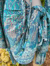 Image 13 of Pefkos co ord sarong set Turquoise tassels