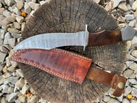 Image 3 of 512 layer Damascus steel knife with sheath.