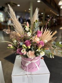 Image 3 of The Florist's Charm Blush & Dried Hatbox