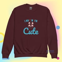 Image 3 of Yeah, I'm Cute Youth Crewneck Sweatshirt