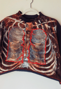 Image 3 of Hand-painted rib cage sweater (chalice of Saint John the Baptist)