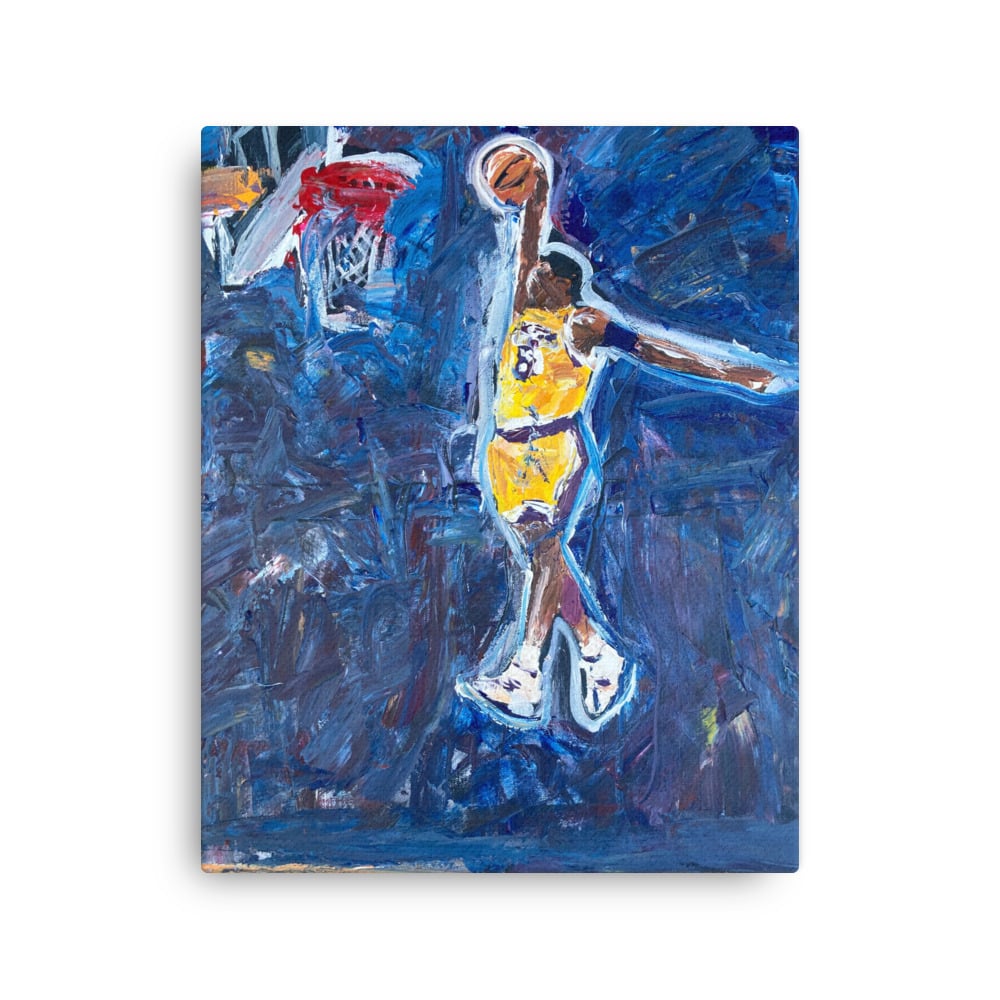 Image of Kobe Dunk (canvas print) 16” x 20” 