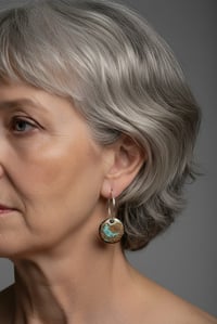 Image 2 of Sterling Silver, Gold, Copper & Mint Landscape Earrings