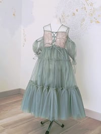 Image 2 of Photography dress - Elvina girl size 110 - sage | photo props | tulle dress