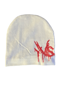 Image 1 of Moon Thief Beanie - White/Red