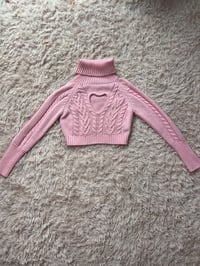 Image 1 of Heart Cropped Sweater.