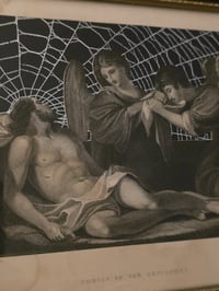 Image 2 of "Christ” 1800s Bible page with preserved web