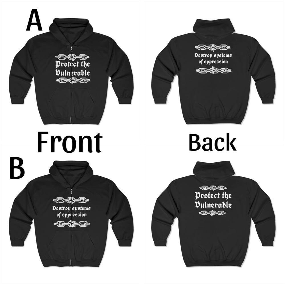 Image of Destroy Systems Zip-up Black Hoodie