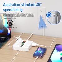 Image 5 of AU Plug Power board with 3 USB-A and 3 Type-C port,12AC Outlets, Surge Protector Power Strip, 2m cab