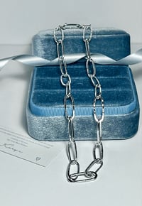 Hammered paper clip style necklace 