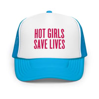 Image 18 of HOT GIRLS SAVE LIVES - THE TWO TONE FOAM TRUCKER HAT IN PINK 