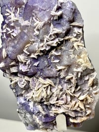 Image 13 of QR Code Fluorite & Barite Specimen On Stand #2585
