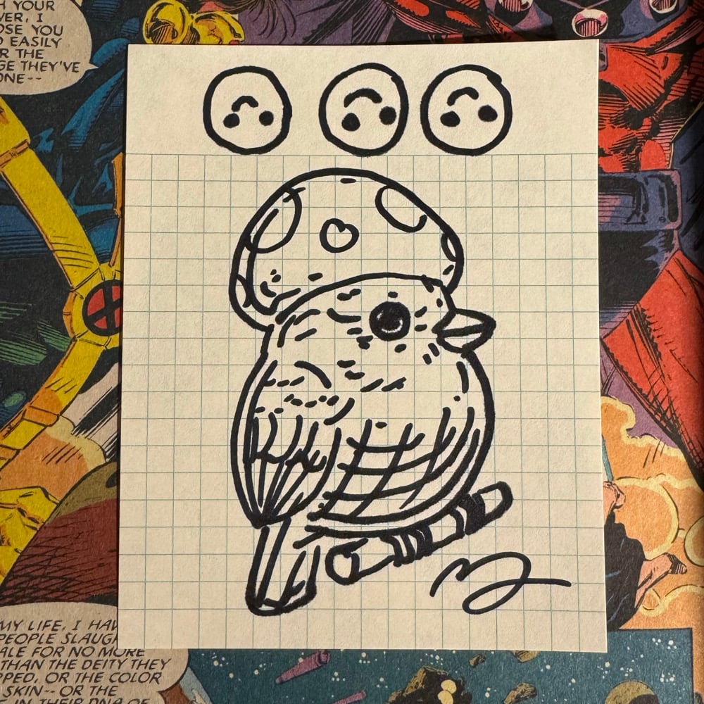 Image of Fat Bird Sharpie Sketch #61