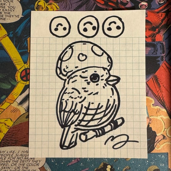 Image of Fat Bird Sharpie Sketch #61