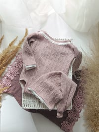 Image 2 of Newborn set for photoshoot - bodysuit and sleep hat - dusty pink
