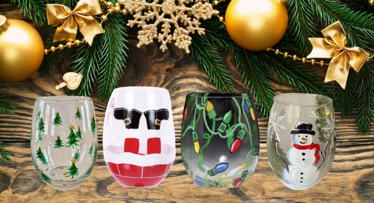 Image of Wine Glass Paint Party 12/2 Muddy Waters Pub and Restaurant Methuen, MA