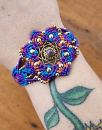 Image 2 of Amethyst Brass Mandala Bracelet 