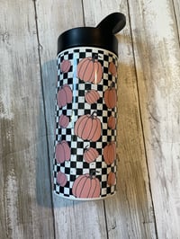 Image 3 of Pumpkin checkered water bottle 