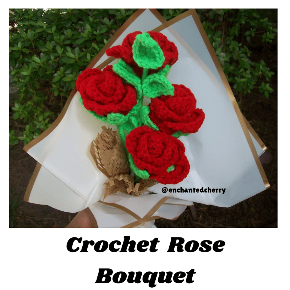 Image of Crochet Rose Bouquet