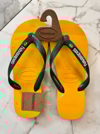 Havaianas Brasil Logo Flip Flops Mens - Yellow Pop