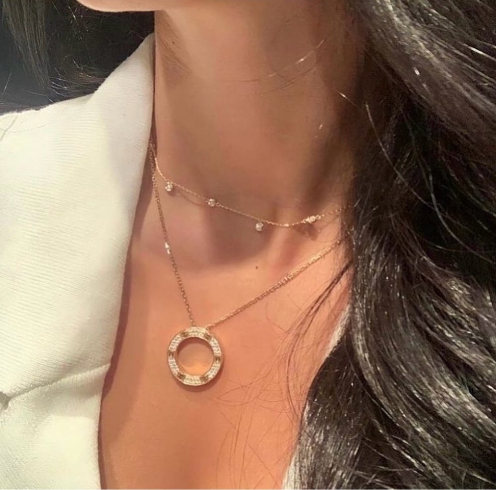 Carti** Gold plated love necklace (rhinestone)