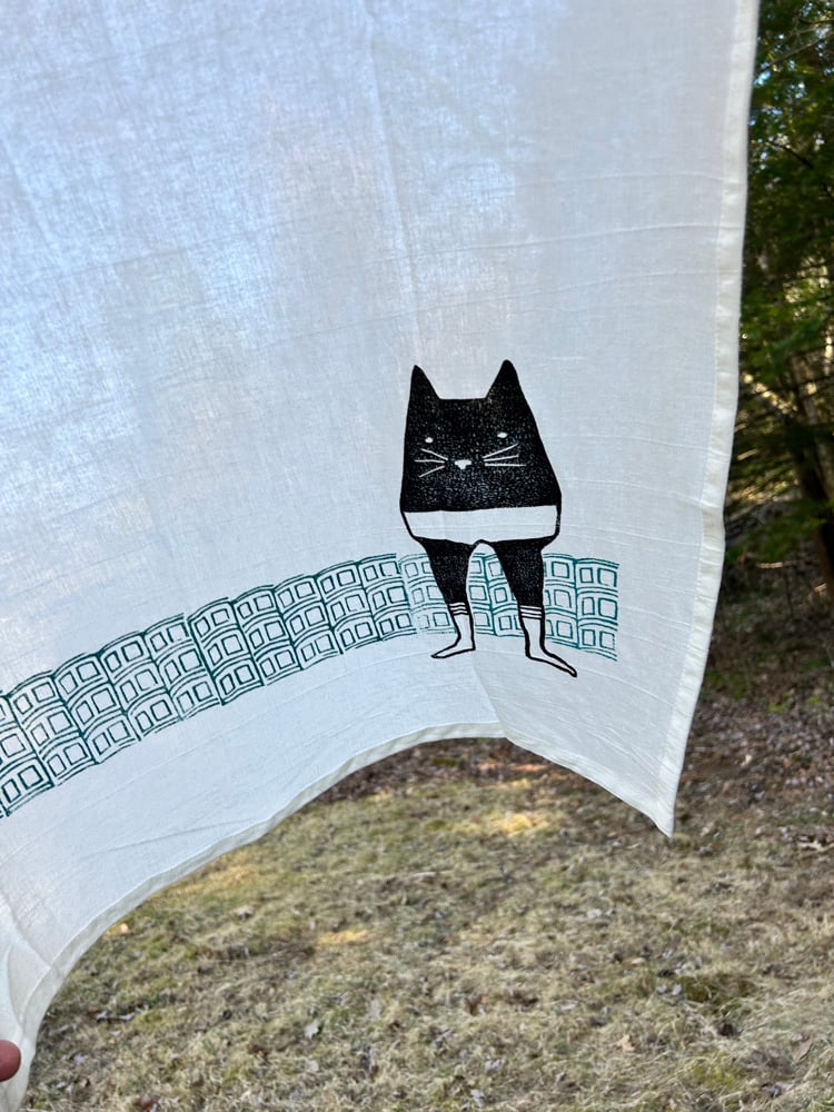 Citytime Handprinted SET OF THREE 100% Cotton Floursack Towels
