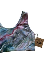 Image 2 of M (36) Cotton-Blend Tank Bralette in Earthy Geode Ice Dye