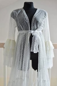 Image 3 of Maternity photosession dress Adrianna | size universal | warm off white | diamond pattern | tulle