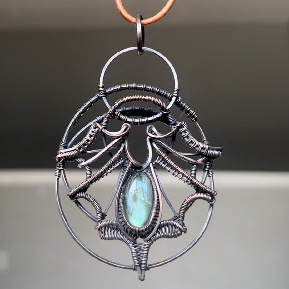 Image of Labradorite Bat Medallion 