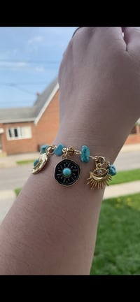 Image 1 of  Turquoise charm bracelet