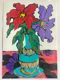 Image 3 of Vibrant Floral Acrylic on Paper