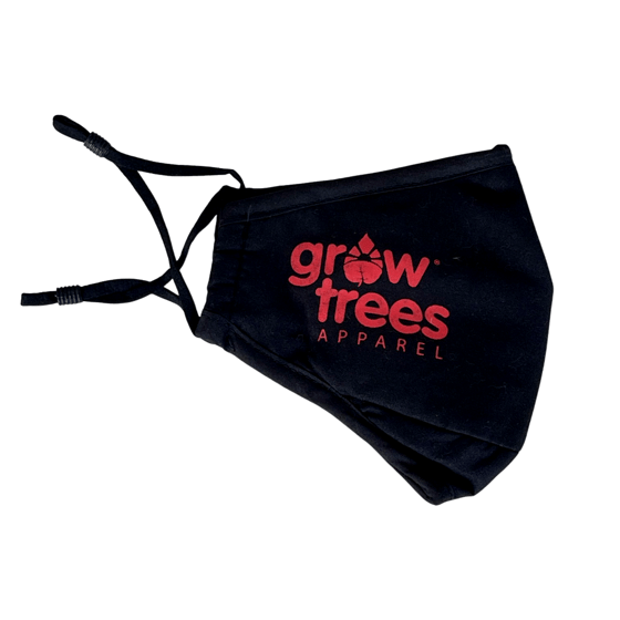 Image of Grow Trees Mask | Black Mask Red Print