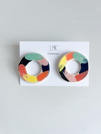 Paire de boucles d'oreilles céramique RONDA PERCA XL PINTA GM 