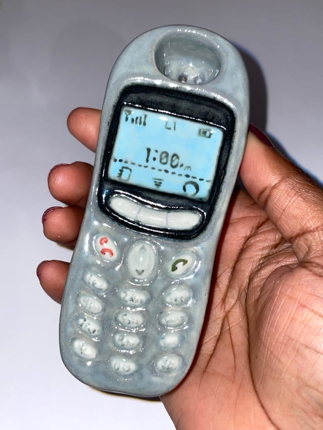 Gray Ceramic Phone Pipe