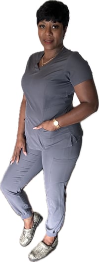 Image 1 of Pewter Jogger Scrub Set 