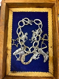 Image 3 of Vintage Equestrian Charm Bracelet –  Retro Cowgirl Chic